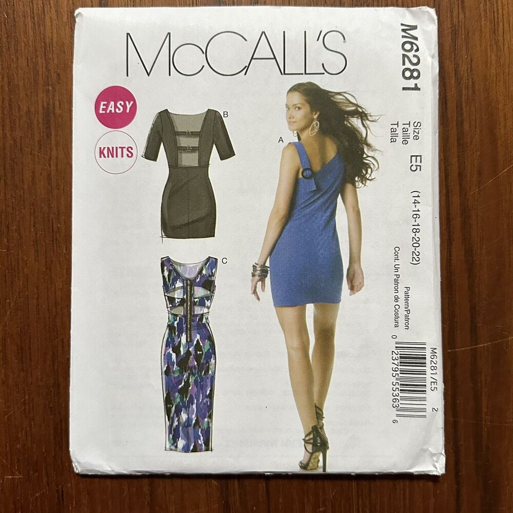 NEW Uncut McCall's 6281 Misses' Dresses Sizes 14-22